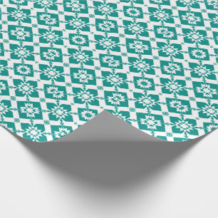 Abstraktes geometrisches Muster in Weiß und Grün Geschenkpapier