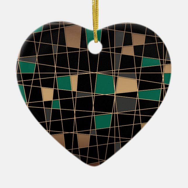 Abstraktes geometrisches Muster Keramik Ornament (Vorne)