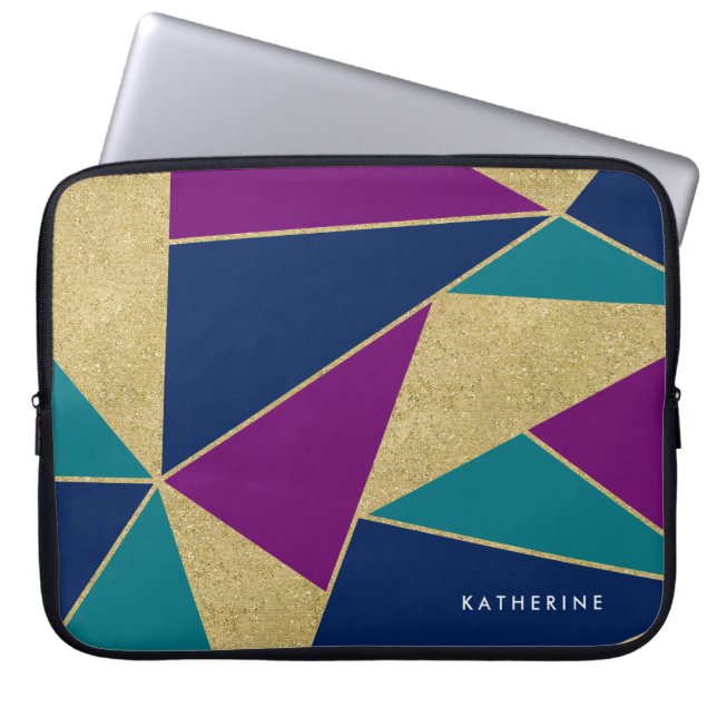 Abstraktes geometrisches Muster Laptopschutzhülle (Vorderseite)