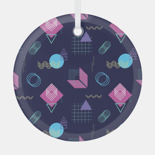 Abstraktes geometrisches Muster, Linienformen. Ornament Aus Glas (Vorderseite)