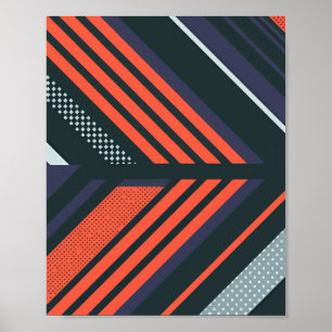Abstraktes geometrisches Muster mit fetten Streife Poster