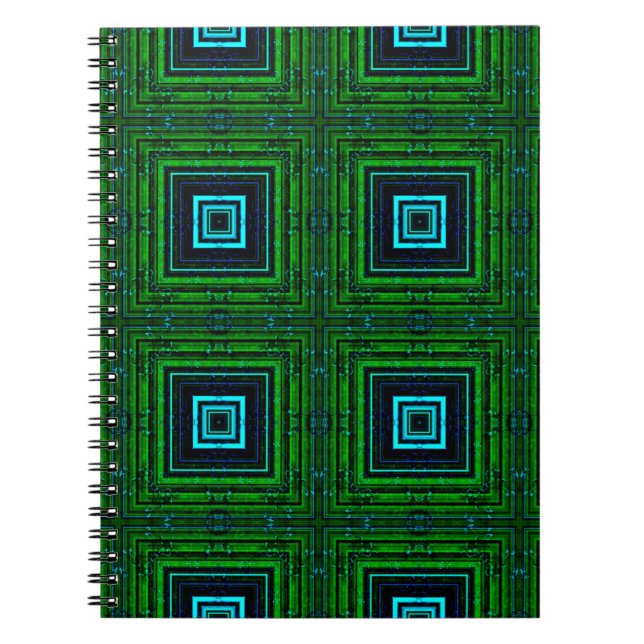 Abstraktes geometrisches Muster mit Kaleidoskopabs Notizblock (Vorderseite)