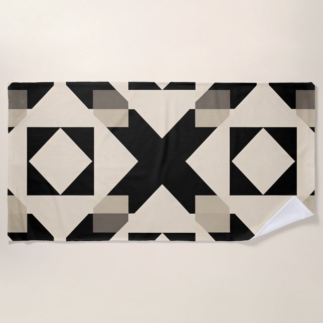 Abstraktes geometrisches Muster mit kontrahiertem  Strandtuch (Vorderseite)