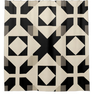 Abstraktes geometrisches Muster mit kontrastierend Duschvorhang