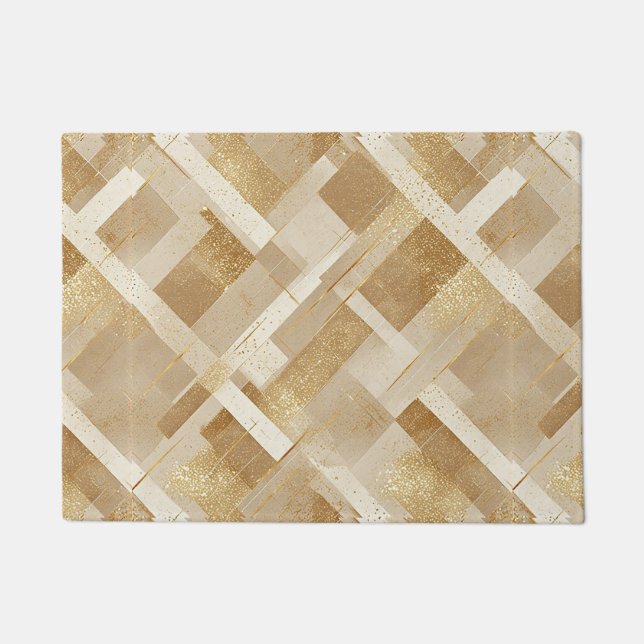 Abstraktes geometrisches Muster mit Metallic Fußmatte (Vorderseite)