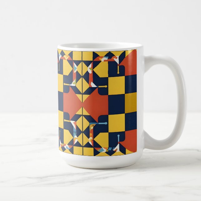 Abstraktes geometrisches Muster mit Pfeilen Kaffeetasse (Rechts)