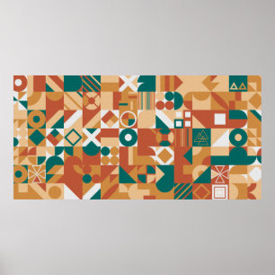 Abstraktes geometrisches Muster. Multicolor Figure Poster