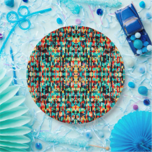 Abstraktes geometrisches Muster Pappteller