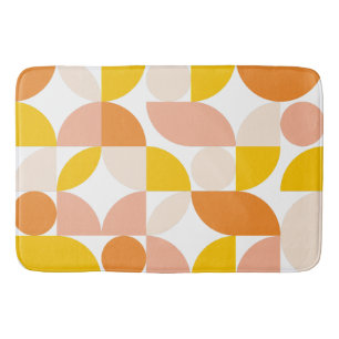 Abstraktes geometrisches Muster Peach Orange Yello Badematte