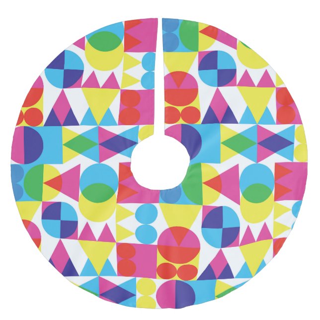 Abstraktes geometrisches Muster. Polyester Weihnachtsbaumdecke (Vorderseite)