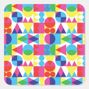 Abstraktes geometrisches Muster. Quadratischer Aufkleber
