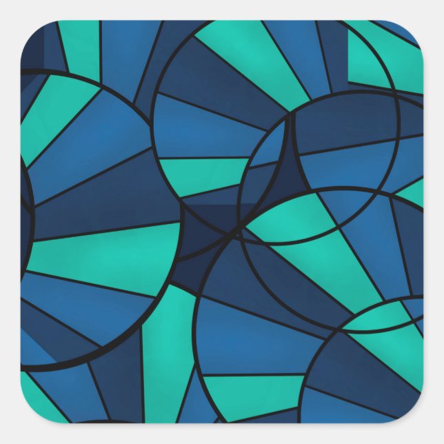 Abstraktes geometrisches Muster Quadratischer Aufkleber (Vorderseite)