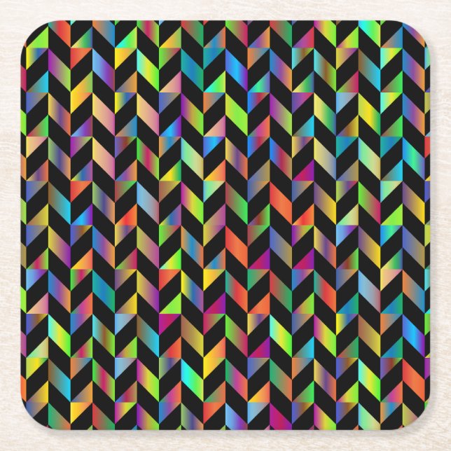 Abstraktes geometrisches Muster Rechteckiger Pappuntersetzer (Vorderseite)