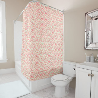 Abstraktes geometrisches Muster rosa beige Duschvorhang