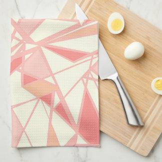 Abstraktes geometrisches Muster rosa beige Geschirrtuch