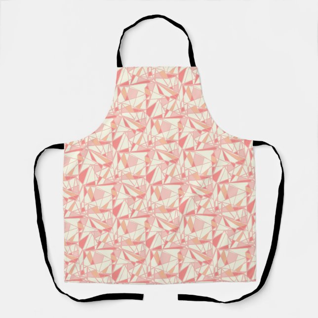 Abstraktes geometrisches Muster rosa beige Schürze (Vorderseite)
