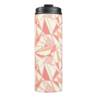 Abstraktes geometrisches Muster rosa beige Thermosbecher