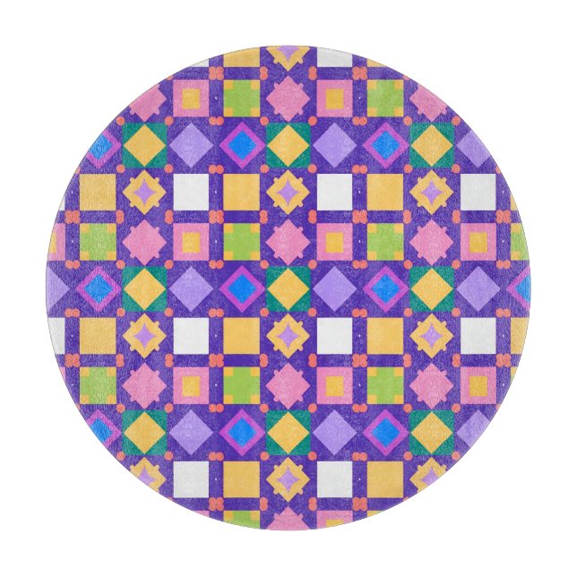 Abstraktes geometrisches Muster Schneidebrett (Vorderseite)