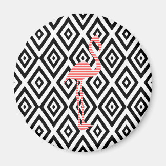 Abstraktes geometrisches Muster - schwarz - rosa F Magnet