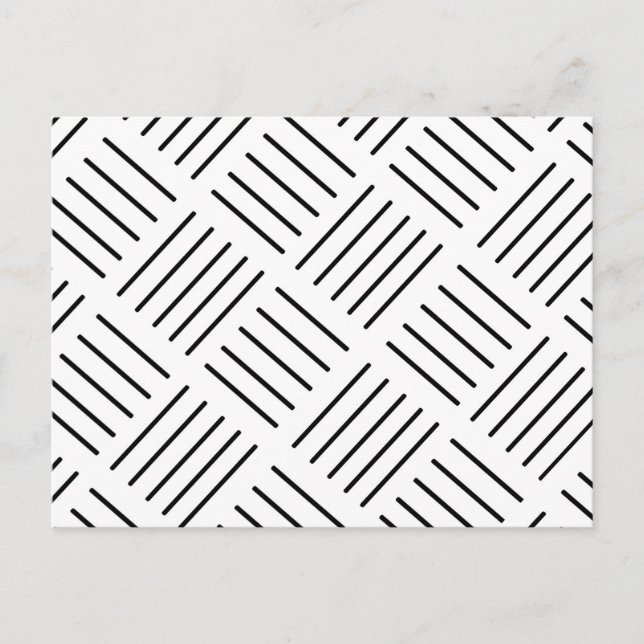 Abstraktes geometrisches Muster - Schwarz/Weiß. Postkarte (Vorderseite)