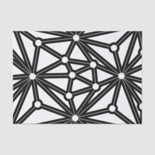Abstraktes geometrisches Muster - Schwarz/Weiß. Seidenpapier