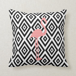 Abstraktes geometrisches Muster - Schwarzes - rosa Kissen