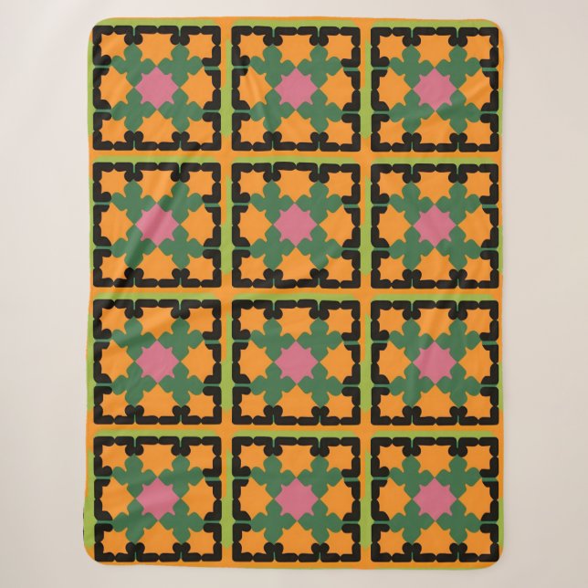Abstraktes geometrisches Muster Sherpadecke (Vorderseite)