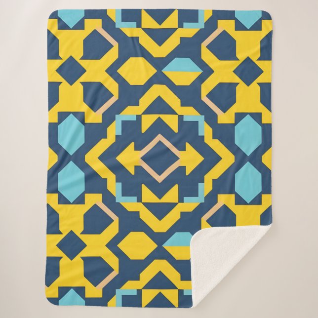 Abstraktes geometrisches Muster Sherpadecke (Vorderseite)