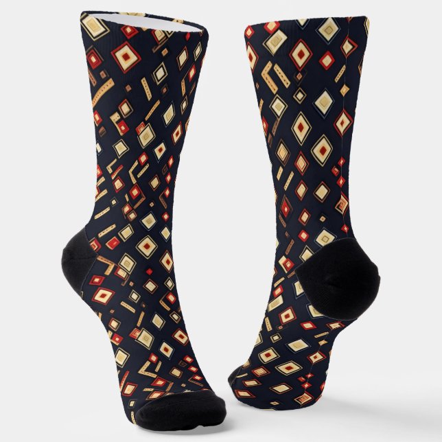 Abstraktes geometrisches Muster Socken (Gewinkelt)