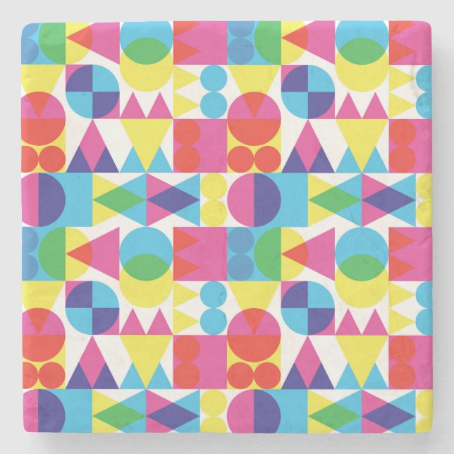 Abstraktes geometrisches Muster. Steinuntersetzer (Vorderseite)