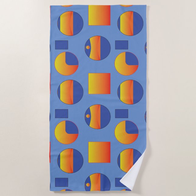 Abstraktes geometrisches Muster Strandtuch (Vorderseite)