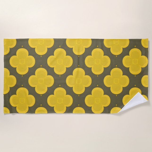 Abstraktes geometrisches Muster Strandtuch (Vorderseite)