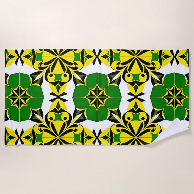 Abstraktes geometrisches Muster Strandtuch (Vorderseite)