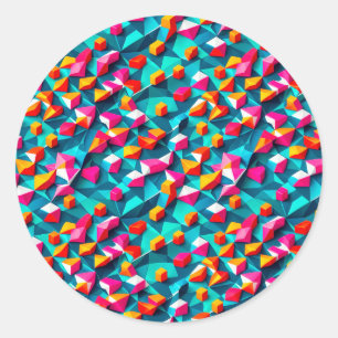 Abstraktes geometrisches Musterdesign 14 - Aufkleb Runder Aufkleber