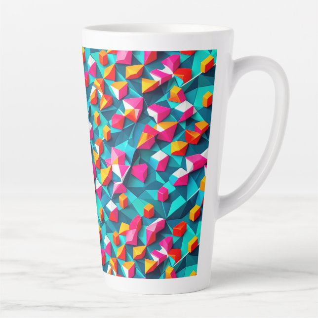 Abstraktes geometrisches Musterdesign 14 - Latte-T Milchtasse (Rechts)