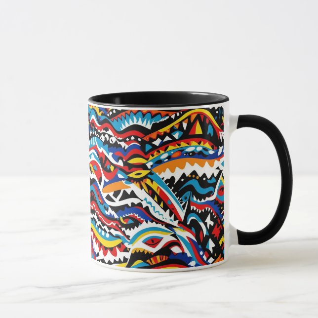Abstraktes geometrisches Musterdesign 36 - Kaffee- Tasse (Rechts)