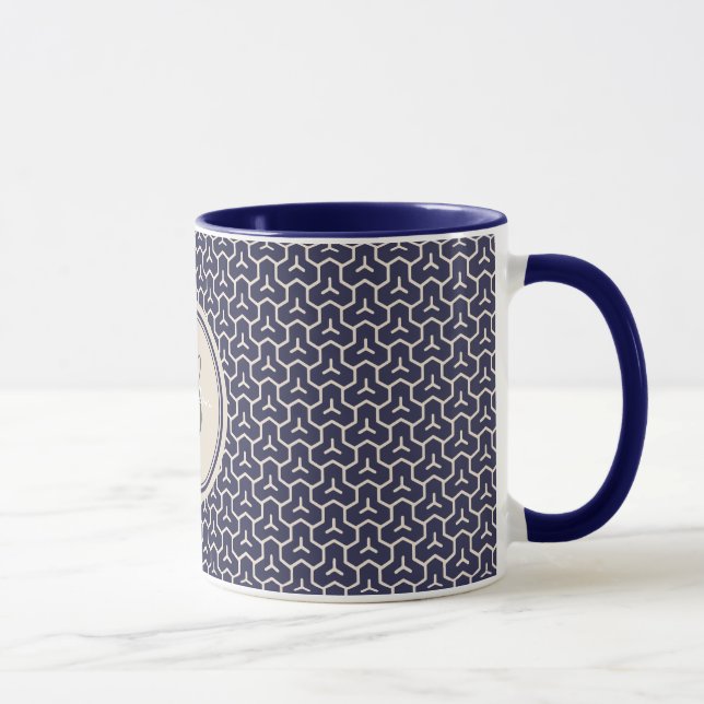 Abstraktes geometrisches Mustermonogramm der Tasse (Rechts)