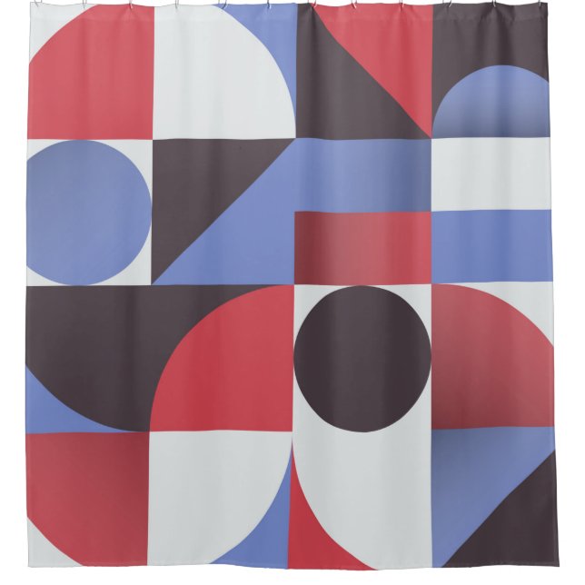 Abstraktes geometrisches, nahtloses Muster Duschvorhang (Vorderseite)
