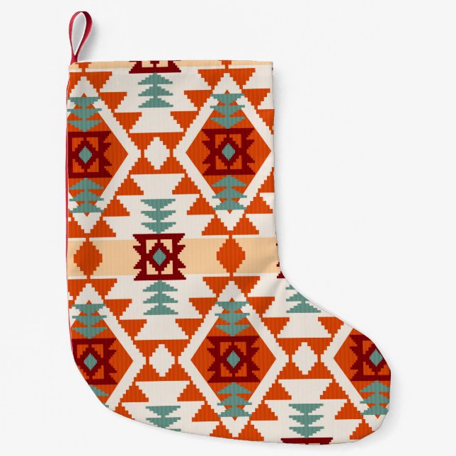 Abstraktes geometrisches nahtloses Muster in Ameri Kleiner Weihnachtsstrumpf (Vorderseite)