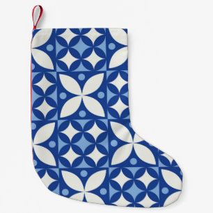 Abstraktes geometrisches nahtloses Muster in Skand Kleiner Weihnachtsstrumpf