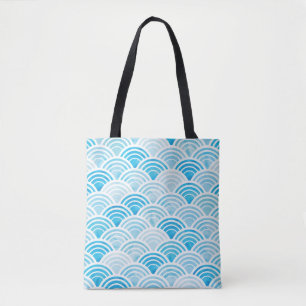 Abstraktes geometrisches nahtloses Muster mit blau Tasche