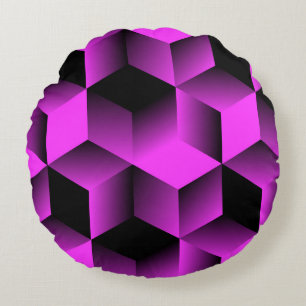 abstraktes geometrisches nahtloses Muster mit Gitt Rundes Kissen