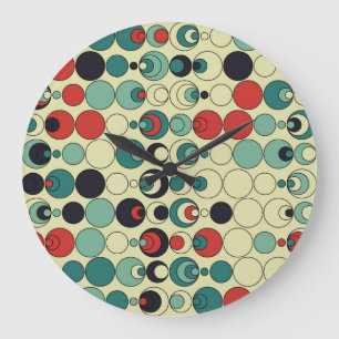 Abstraktes geometrisches, nahtloses Musterdesign. Große Wanduhr
