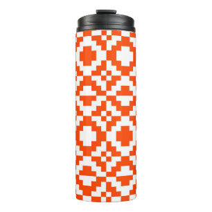 Abstraktes geometrisches, pixeliges Muster. Mos Thermosbecher