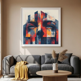 Abstraktes geometrisches Porträt Poster