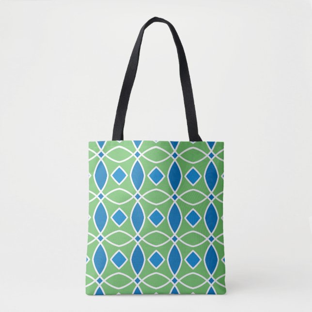 Abstraktes geometrisches Retro-Muster mit Tri Tasche (Vorderseite)