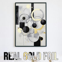 Abstraktes geometrisches Schwarz-weißes Graugold
