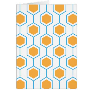 Abstraktes geometrisches Sechseckmuster in Orangeb
