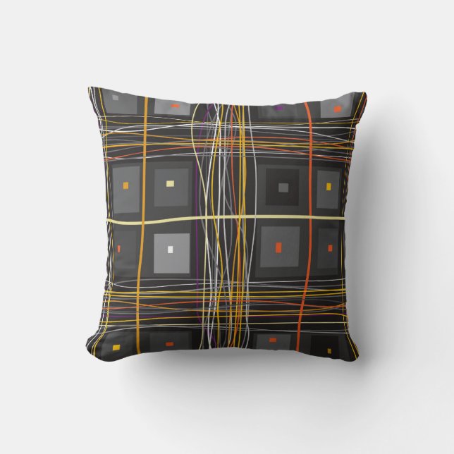 Abstraktes geometrisches Stoffdesign Kissen (Vorderseite)