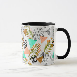 Abstraktes geometrisches tropisches Blatt-Muster Tasse